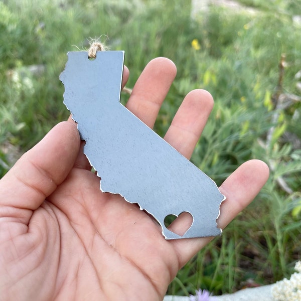 California State San Diego Ornament made from Raw Steel Rustic Christmas Decoration Stocking Stuffer Holiday Tree House Warming New Home