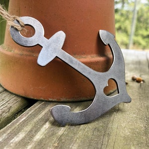 Anchor Ornament made from Raw Sustainable Recycled Steel Christmas Tree Holiday Gift Rustic Sea Ocean Boat Stocking Stuffer Lake Life Cabin