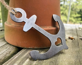 Anchor Ornament made from Raw Sustainable Recycled Steel Christmas Tree Holiday Gift Rustic Sea Ocean Boat Stocking Stuffer Lake Life Cabin