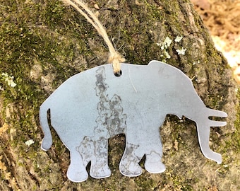 Elephant Ornament made from Sustainable Raw Steel Unique Gift Rustic Farmhouse Christmas Decoration Stocking Stuffer