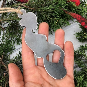Pregnancy Metal Ornament made from Raw Steel Baby Coming Announcement Baby Shower Gift Personalize Text Cutout Mom to be Shower Celebration