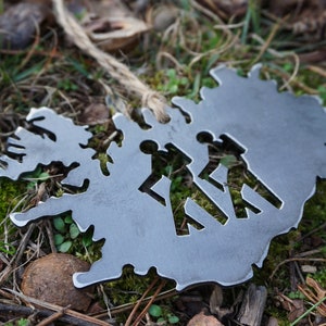 Iceland Hikers Metal Heirloom Ornament made from raw steel image 4