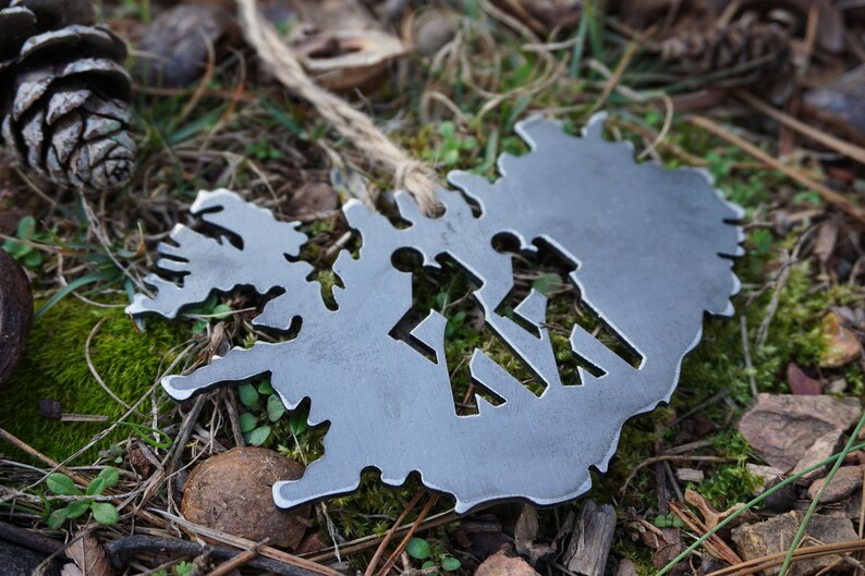 Iceland Hikers Metal Heirloom Ornament made from raw steel image 4