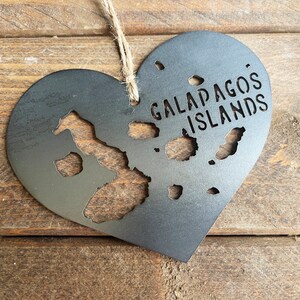 Galápagos Islands Ornament made from Raw Steel Anniversary Gift Sustainable Gift Santiago Island Ecuador Isla Isabela Island Archipelago image 9