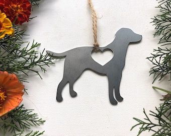 Labrador Retriever Dog Ornament Made from Recycled Raw Steel Dog Gift Fur Baby Gift Pet Memorial Christmas Gift