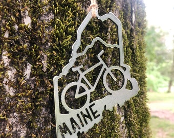 Maine State Mountain Bike Ornament Made From Recycled Raw Etsy 日本