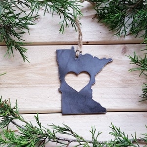 Minnesota State Ornament Made from Raw Steel Christmas Decoration Host Gift Wedding Gift Housewarming Gift Sustainable Gift image 8