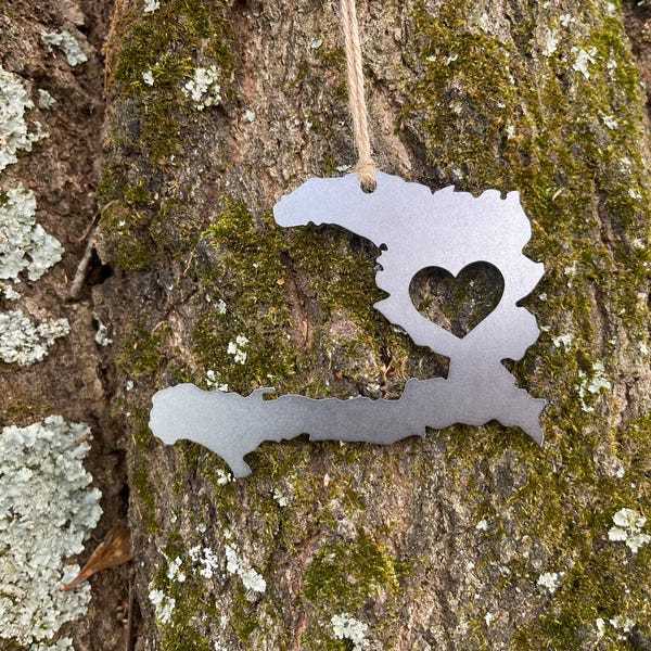 Haiti Metal Ornament made from raw steel