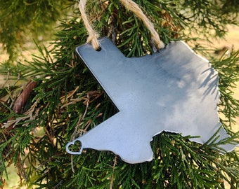 Texas State El Paso Ornament made from Raw Steel Anniversary Gift Wedding Favor Host Gift Sustainable Gift Christmas Tree Decoration