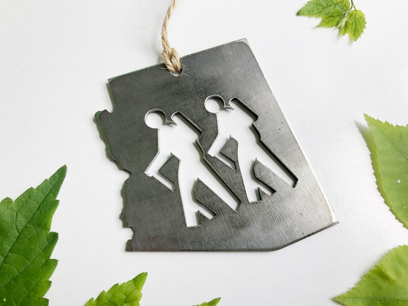 Arizona Hikers State Ornament Made From Raw Steel Anniversary Gift Metal Christmas Tree Ornament Explore Grand Canyon Tonto National Forest image 1