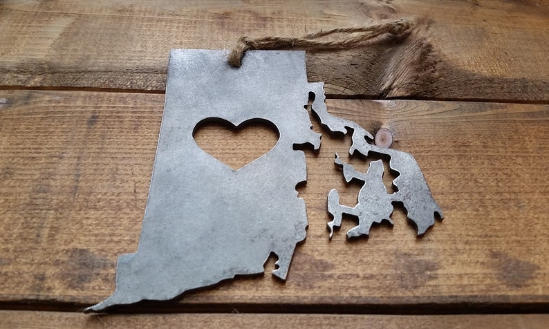 Rhode Island State Ornament Made from Raw Steel Christmas Tree Decoration Host Gift Wedding Gift Housewarming Gift Party Favor image 7