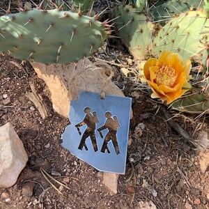 Arizona Hikers State Ornament Made From Raw Steel Anniversary Gift Metal Christmas Tree Ornament Explore Grand Canyon Tonto National Forest image 4