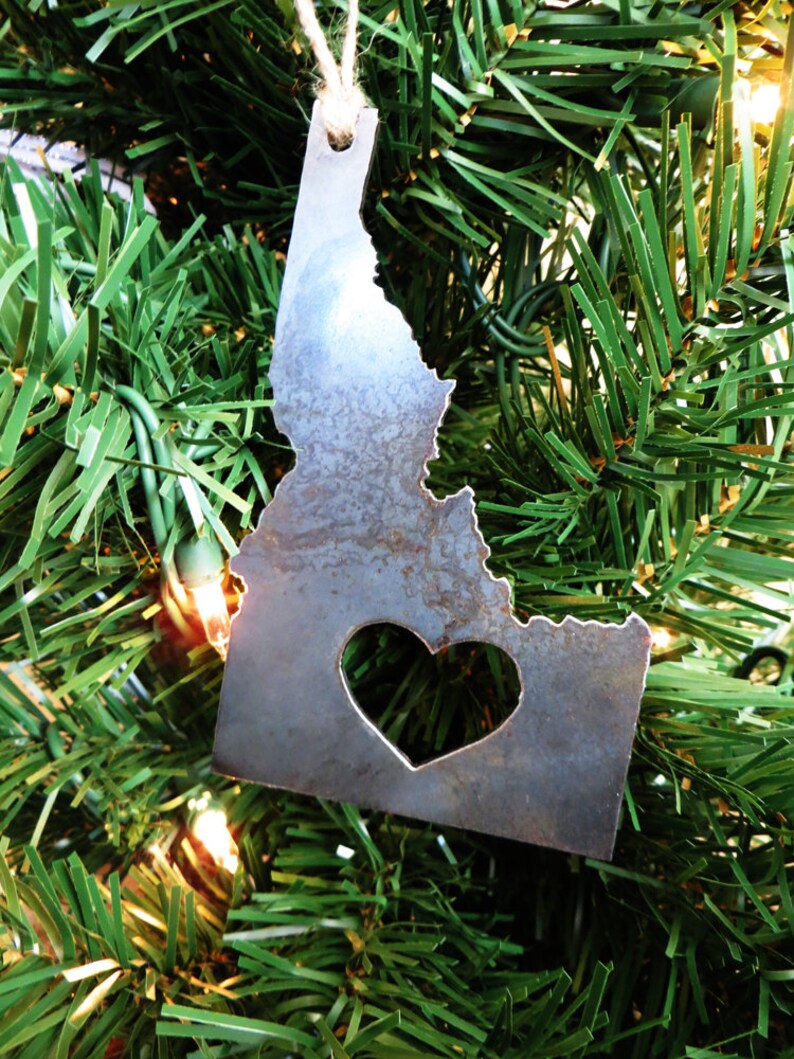 Idaho State Ornament Made from 14g US Raw Steel Christmas Tree Decoration Host Gift Wedding Gift Housewarming Gift Rustic Farmhouse Metal image 6