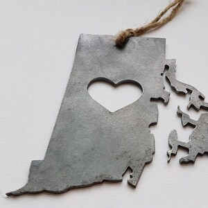 Rhode Island State Ornament Made from Raw Steel Christmas Tree Decoration Host Gift Wedding Gift Housewarming Gift Party Favor image 5