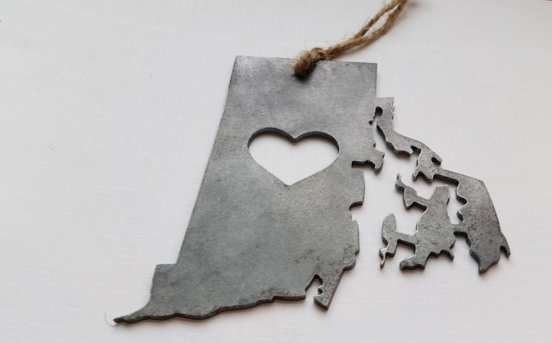 Rhode Island State Ornament Made from Raw Steel Christmas Tree Decoration Host Gift Wedding Gift Housewarming Gift Party Favor image 5