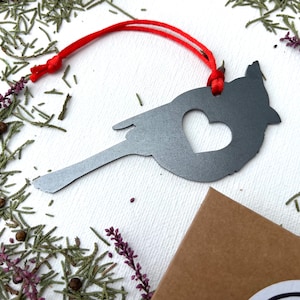 Cardinal Heirloom Gift Metal Ornament made from raw steel image 8