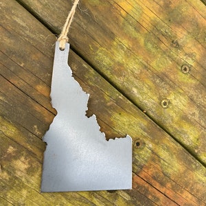 Idaho State Ornament Made from 14g US Raw Steel Christmas Tree Decoration Host Gift Wedding Gift Housewarming Gift Rustic Farmhouse Metal image 2