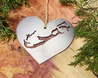 Bermuda Islands Heart Ornament made from Raw Steel Anniversary Gift Wedding Favor Christmas Decoration Host Gift Heirloom Gift