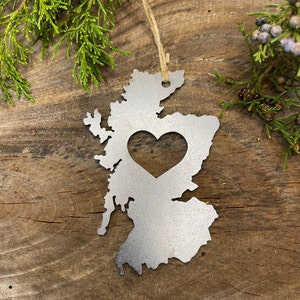 Scotland Metal Ornament made From Raw Steel Anniversary Gift Meaningful Heirloom Gift Explore Land of Lochs Edinburgh United Kingdom