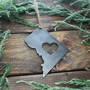 District of Columbia Christmas Ornament DC Metal State Heart Christmas Tree Ornament Holiday Gift Wedding Favor By BE Creations image 3