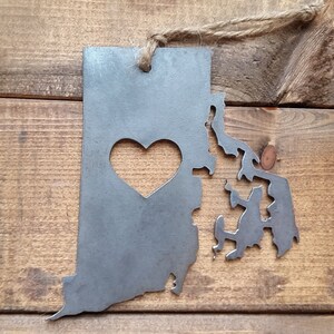 Rhode Island State Ornament Made from Raw Steel Christmas Tree Decoration Host Gift Wedding Gift Housewarming Gift Party Favor image 6