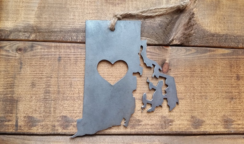 Rhode Island State Ornament Made from Raw Steel Christmas Tree Decoration Host Gift Wedding Gift Housewarming Gift Party Favor image 6