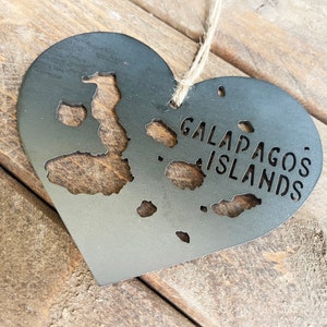 Galápagos Islands Ornament made from Raw Steel Anniversary Gift Sustainable Gift Santiago Island Ecuador Isla Isabela Island Archipelago image 8