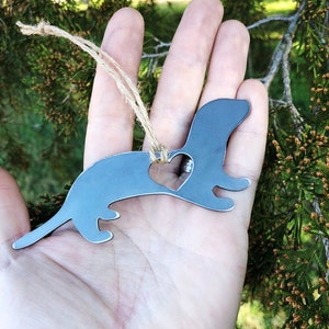 Otter Metal Christmas Ornament made from recycled Steel Christmas Tree Decor Holiday Gift River Ocean Sea Stocking Stuffer