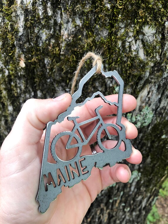 Maine State Mountain Bike Ornament Made From Recycled Raw Etsy 日本