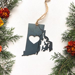 Rhode Island State Ornament Made from Raw Steel Christmas Tree Decoration Host Gift Wedding Gift Housewarming Gift Party Favor image 2