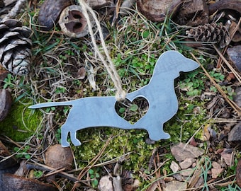 Dachshund Raw Steel Ornament / Metal Dog Ornament / Personalized Dog Gift / Fur Baby Gift / Pet Remembrance / Pet Owner Gift / Pet Loss