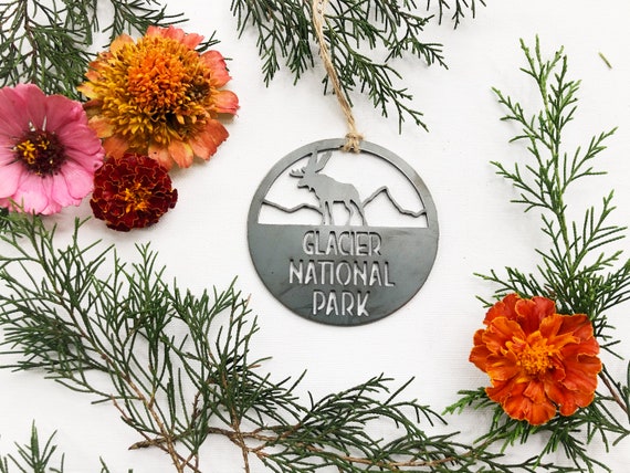 Glacier National Park Ornament made from recycled steel