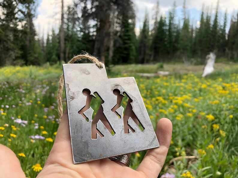 Utah State Hikers Metal Ornament UT Raw Recycled Steel Explore Etsy