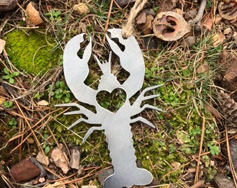 Lobster Metal Ornament made from Raw Steel