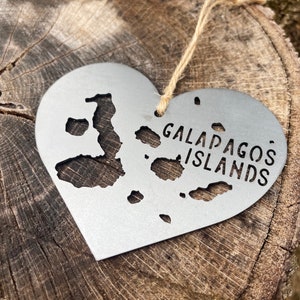 Galápagos Islands Ornament made from Raw Steel Anniversary Gift Sustainable Gift Santiago Island Ecuador Isla Isabela Island Archipelago image 5