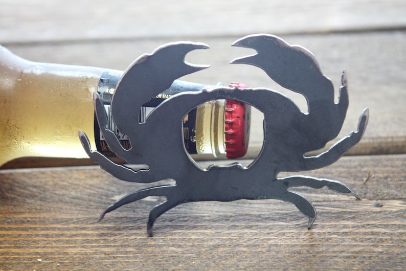 Crab Bottle Opener Made From Recycled Raw Steel Stocking Etsy