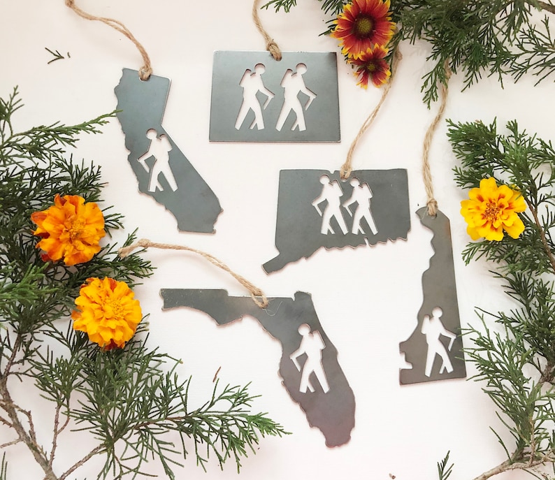 STATE HIKER Ornament made from Recycled Raw Steel Sustainable