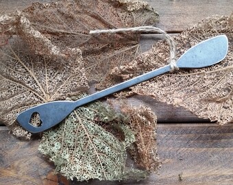 Metal Kayak Paddle Christmas Ornament Heart Rustic Christmas Tree Ornament Holiday Gift Industrial Decor Wedding Favor By BE Creations