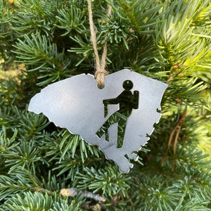 South Carolina State Hiker Metal Ornament made from Raw Steel Sustainable Adventure Gift Traveler Keepsake Gift Outdoors Wanderer Adventure image 1