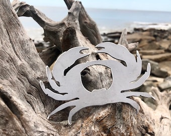 Crab Bottle Opener made from Recycled Raw Steel Stocking Stuffer Rustic Beach House Sea Ocean Farmhouse Kitchen Bar Wedding Maryland Oregon