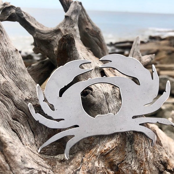 Crab Bottle Opener made from Recycled Raw Steel Stocking Stuffer Rustic Beach House Sea Ocean Farmhouse Kitchen Bar Wedding Maryland Oregon