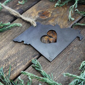 Missouri State Ornament made from Raw Steel Anniversary Gift Stocking Stuffer House Warming Gift Sustainable Gift Wedding Gift image 5