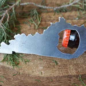 Kentucky State Bottle Opener Metal Rustic Farmhouse Decor Bar Kitchen Tool Host Gift Party Favor Beer Anniversary Gift Sustainable Gift