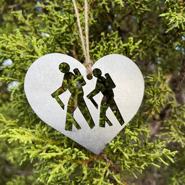 Hikers Metal Christmas Ornament Love Hiking Adventure Awaits Exploring Trails Wander Explore Backpacking Back Country  Saunter Drift