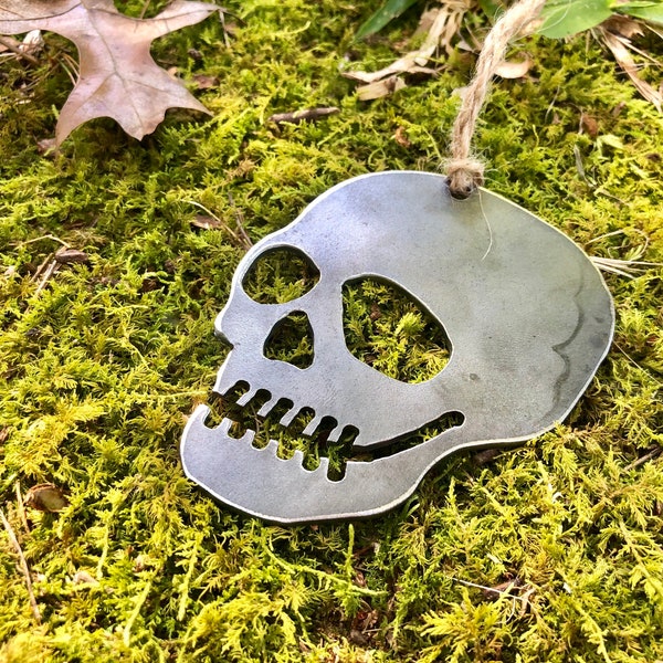 Bone Skull Metal Ornament made from raw steel