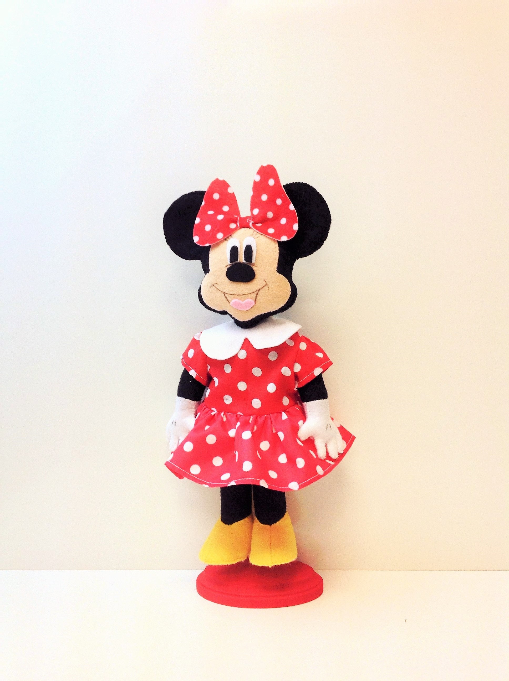 Minnie Mouse Centerpiece Felt Decoration Centerpiece Birthday Decoration Stuffed Doll Table Decoration