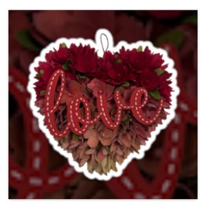 Valentines Heart Front Door Decoration Valentines Door Hanger Indoor or Outdoor Decor 12X14 valentines Wreath image 2