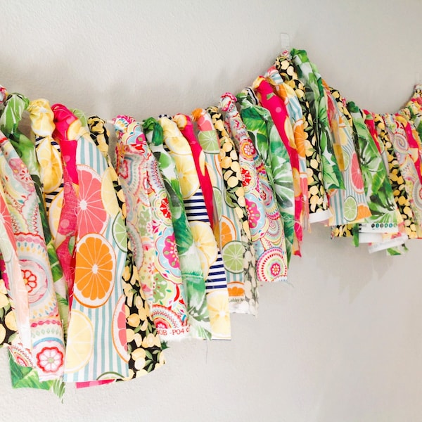 Lemonade Fabric Garland, Pink Lemonade Wall Decor, Spring Fabric Banner Lemonade Party, Summer Party