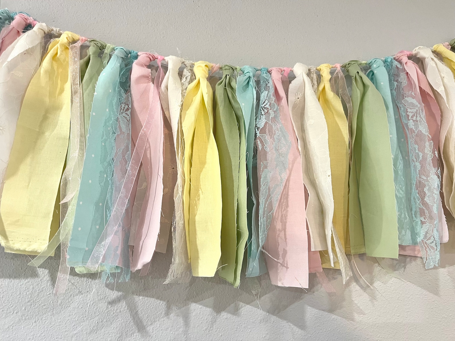 Pastel Rag Banner - Fabric Garland, Bridal Shower Garland, Wedding ...