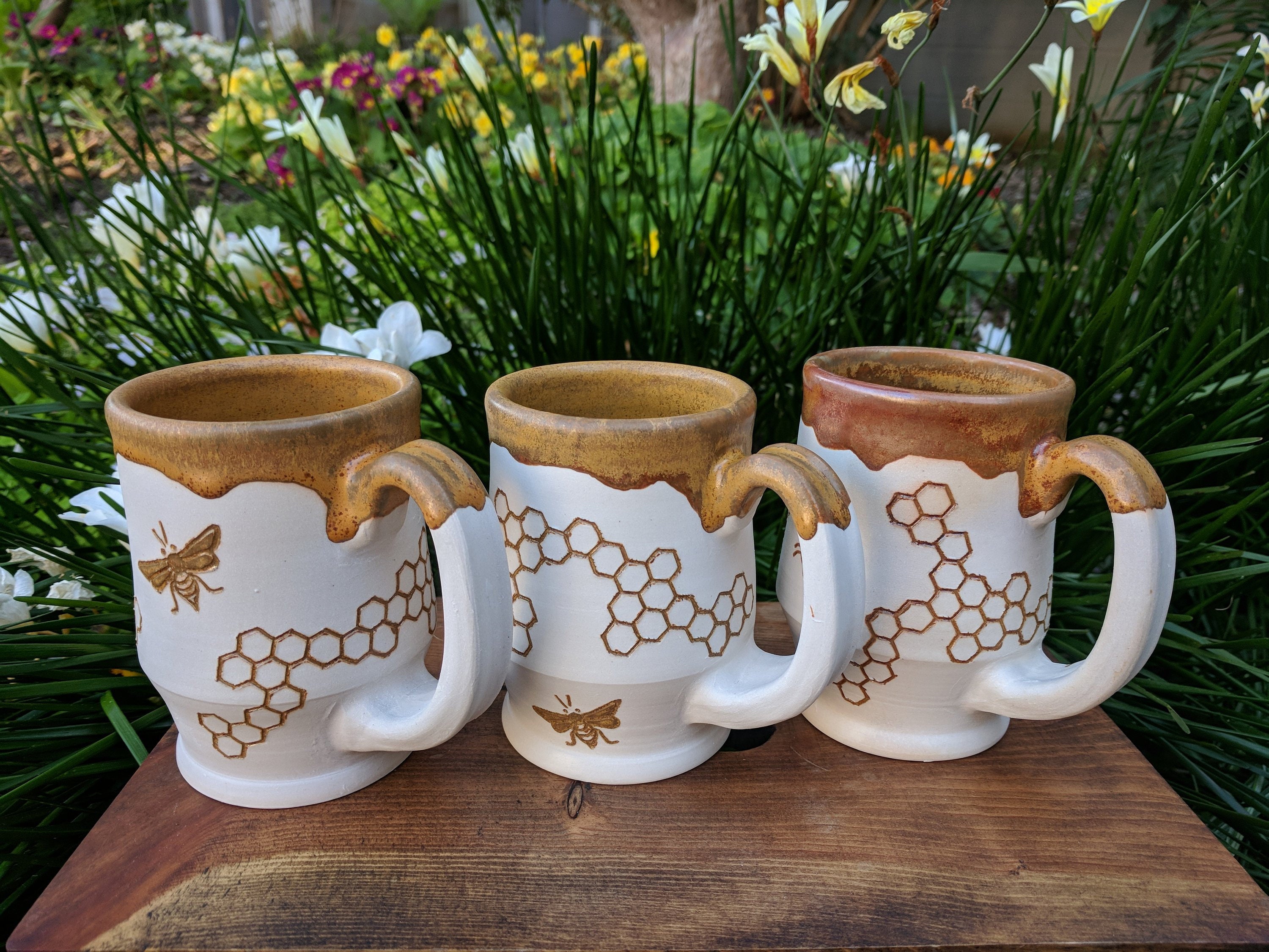 honeycomb beer mug